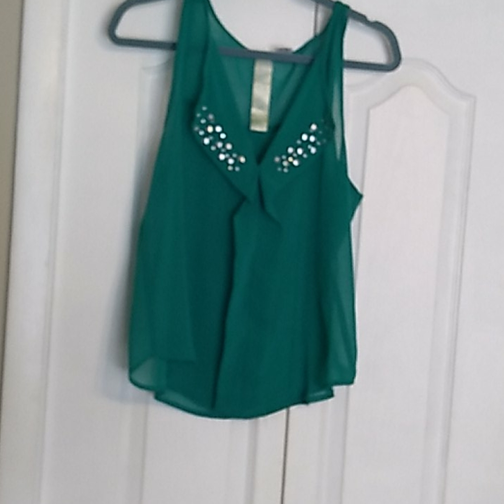 Sheer emerald green top